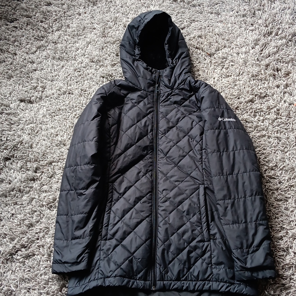 Columbia Black Hooded Quilted Jacket
